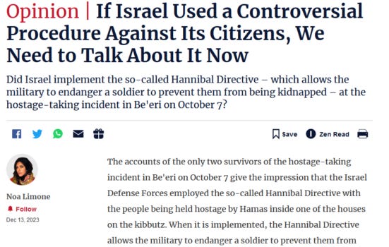 Haaretz: If Israel Used a Controversial Procedure Against Its Citizens, We Need to Talk About It Now
