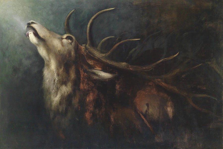 Dying Deer Painting by Karl Wilhelm Diefenbach - Fine Art America
