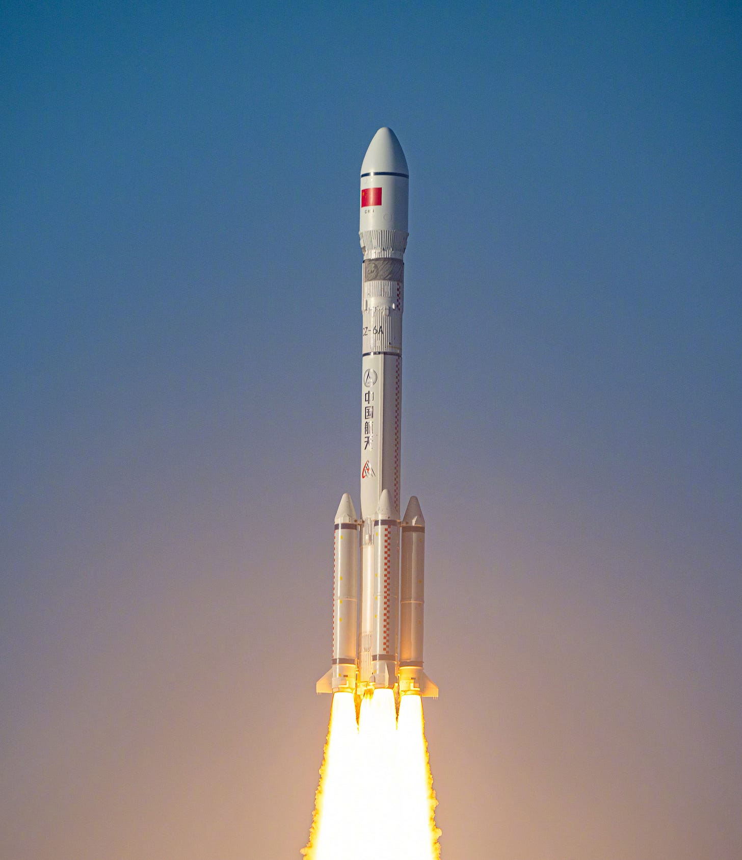 The Long March 6A Y11 vehicle during first-stage flight.