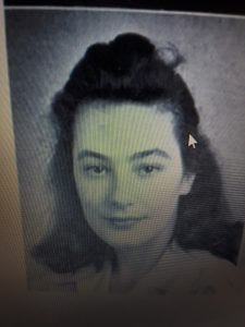 Yearbook photo - black and white of woman