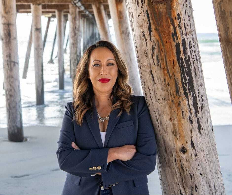 Paloma Aguirre endorsed Democratic candidate for County Supervisor stands beneath the pier in Imperial Beach where she is the current Mayor Paloma Aguirre endorsed Democratic candidate for County Supervisor stands beneath the pier in Imperial Beach where she is the current Mayor