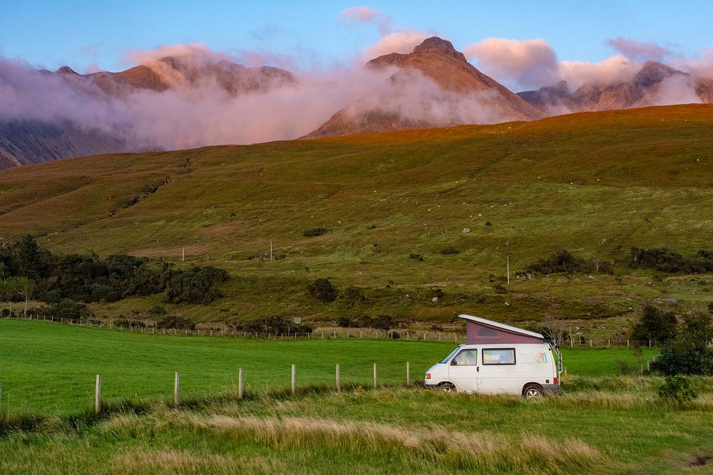 May be an image of van and nature