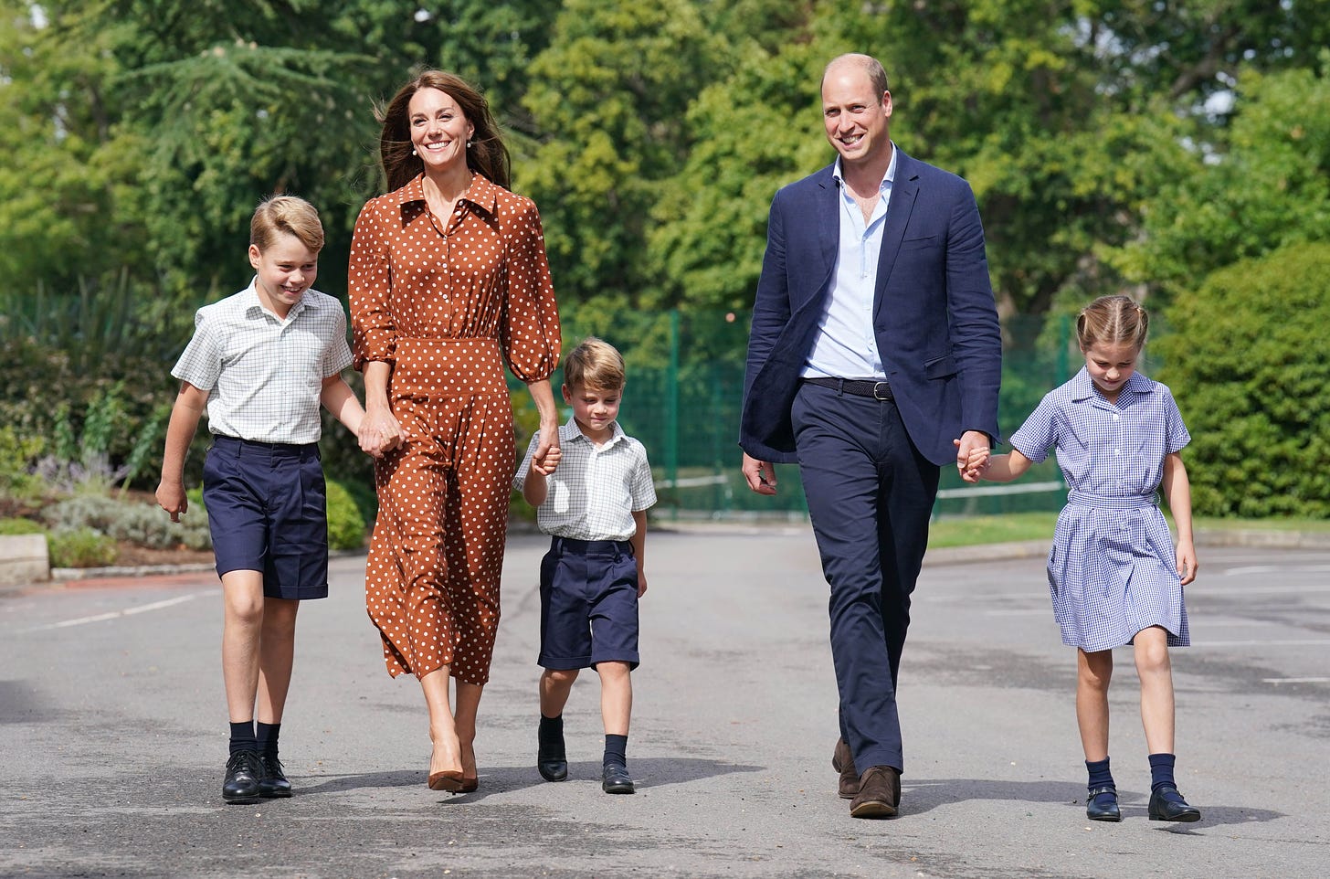 George, Charlotte and Louis on first day at Lambrook