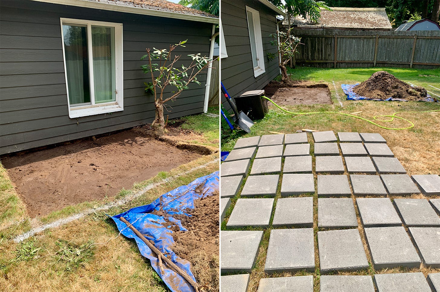 Photos of patio site prep