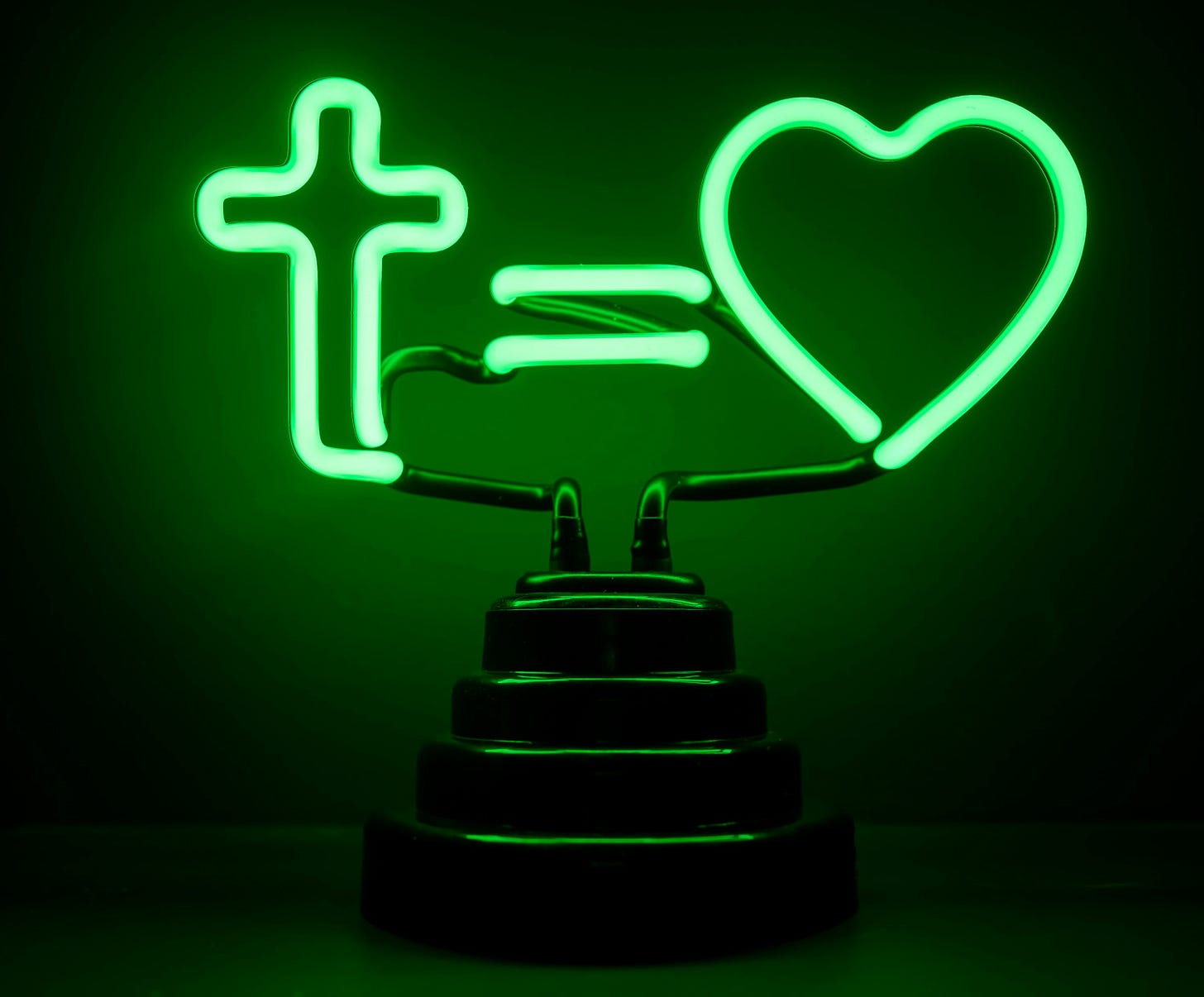 black cake with green light