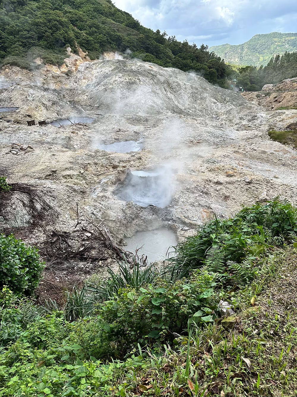 mud pots at St. Lucia volcano
