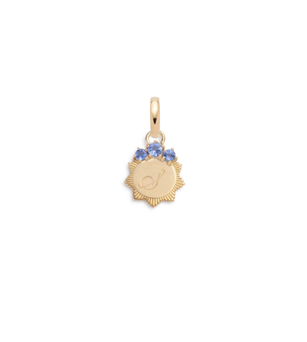 18K Yellow Gold Tanzanite Engravable : Miniature Medallion with Annex Link – FoundRae