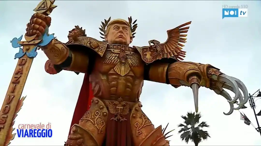 Terrifying Warhammer 40,000 “God-Emperor” Trump dominates Italian parade -  Tabletop Gaming