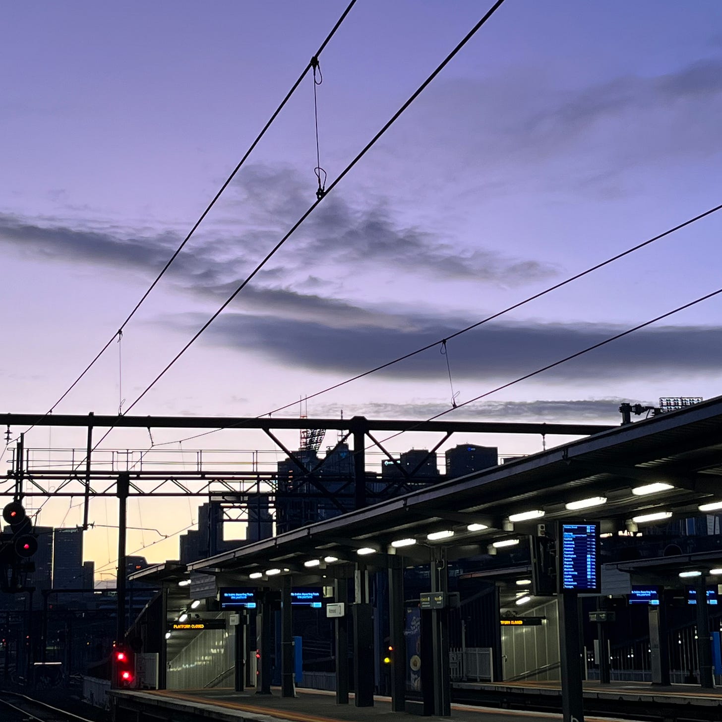 purple-grey sky over richmond station