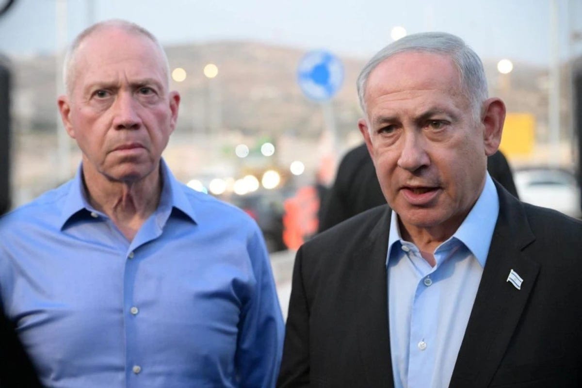 Image of Yoav Gallant and Benjamin Netanyahu