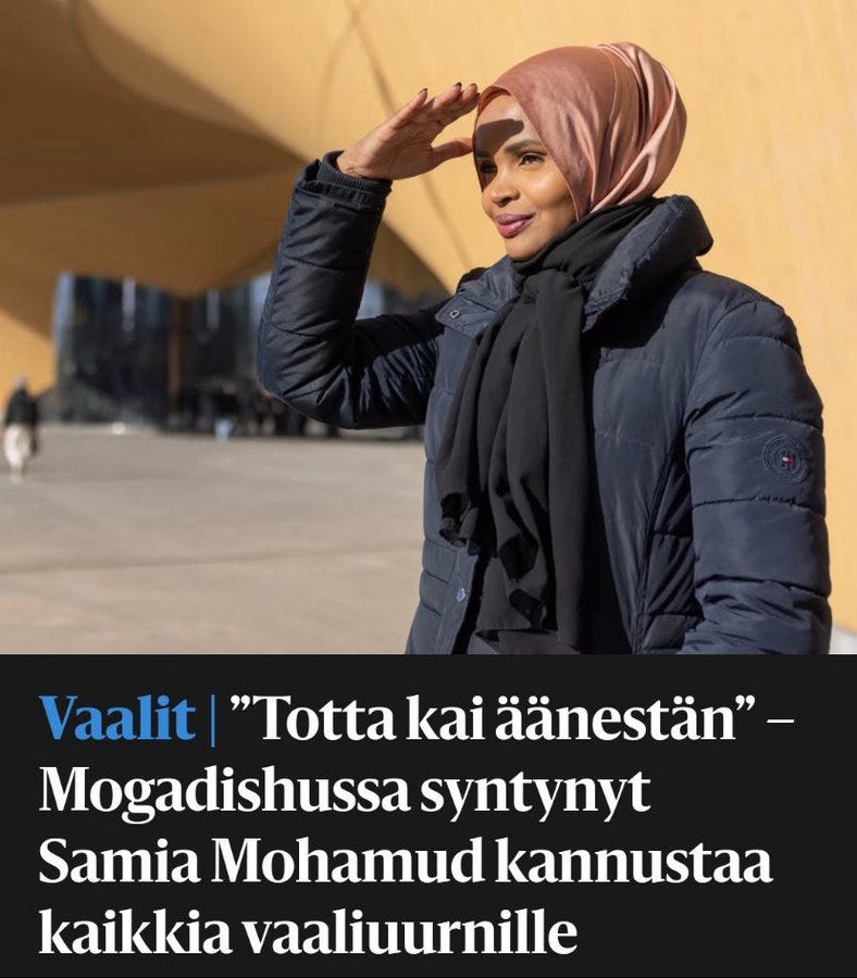 Helsingin (Hamasin) Sanomat teki ylimääräisiä propaganda-artikkeleita aktivoidakseen kaikki Helsingin muslimi-somalit äänestämään SDP:n islamistiehdokkaita. Helsingin (Hamasin) Sanomat teki ylimääräisiä propaganda-artikkeleita aktivoidakseen kaikki Helsingin muslimi-somalit äänestämään SDP:n islamistiehdokkaita.