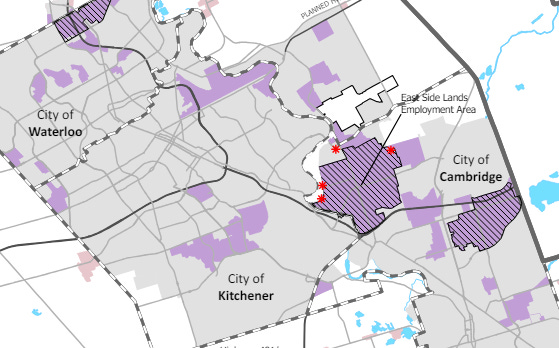 Map showing where the East Side lands fit within the larger Region.