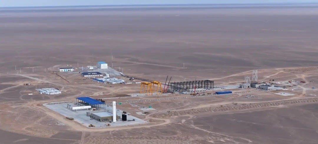 CAS Space’s launch facilities at the Jiuquan Satellite Launch Center, with Kinetica-2 launch support buildings under construction. CAS Space’s launch facilities at the Jiuquan Satellite Launch Center, with Kinetica-2 launch support buildings under construction.