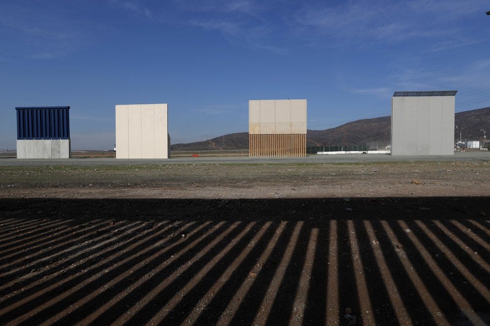 southern border wall samples for donald trump