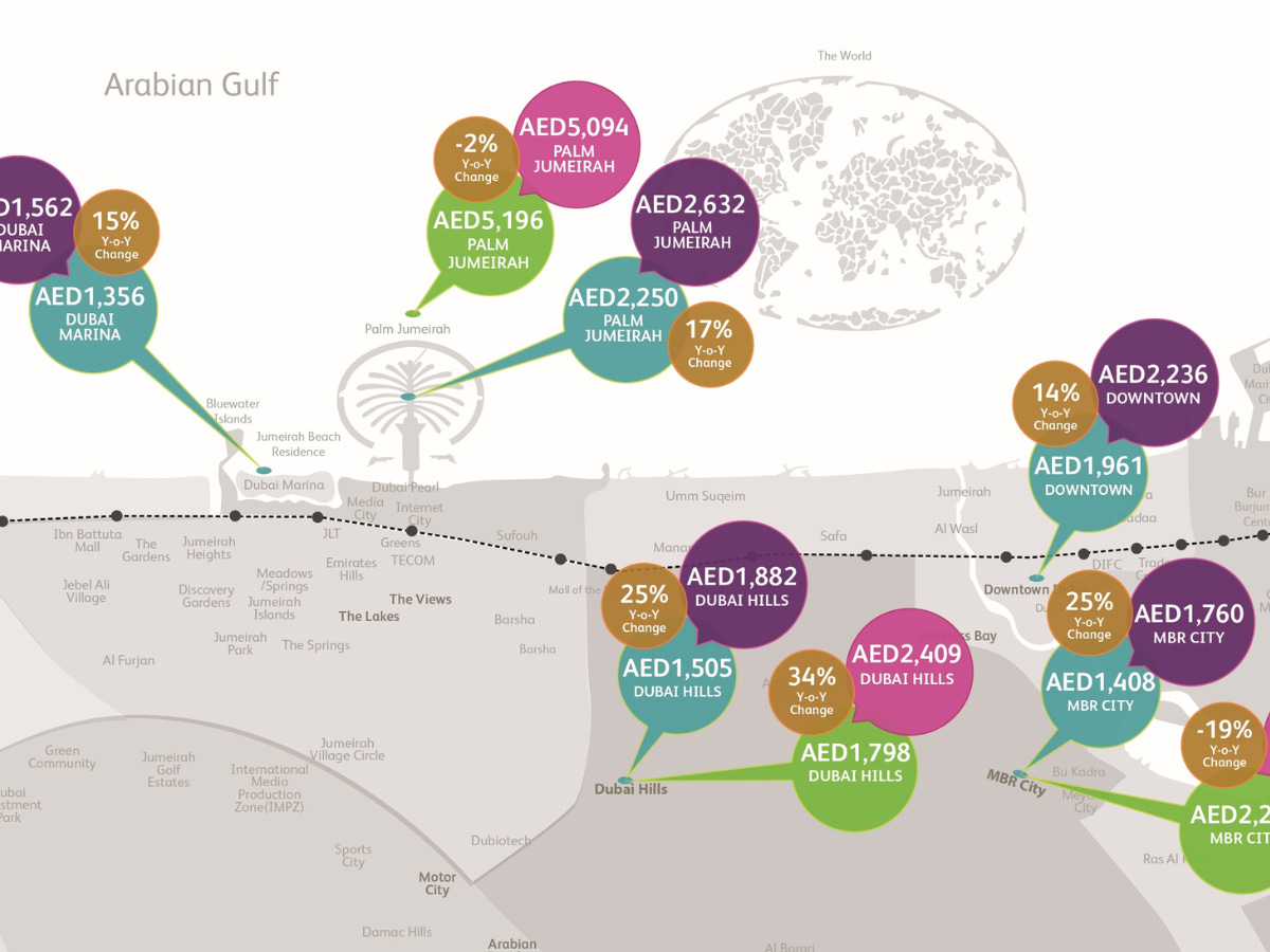 Dubai property prices mapped