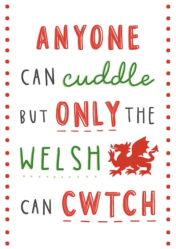 Anyone Can Cuddle Only the Welsh Can Cwtch - Etsy UK