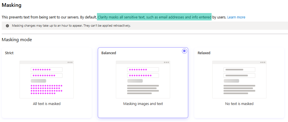 Masking data entered by the users in Clarity