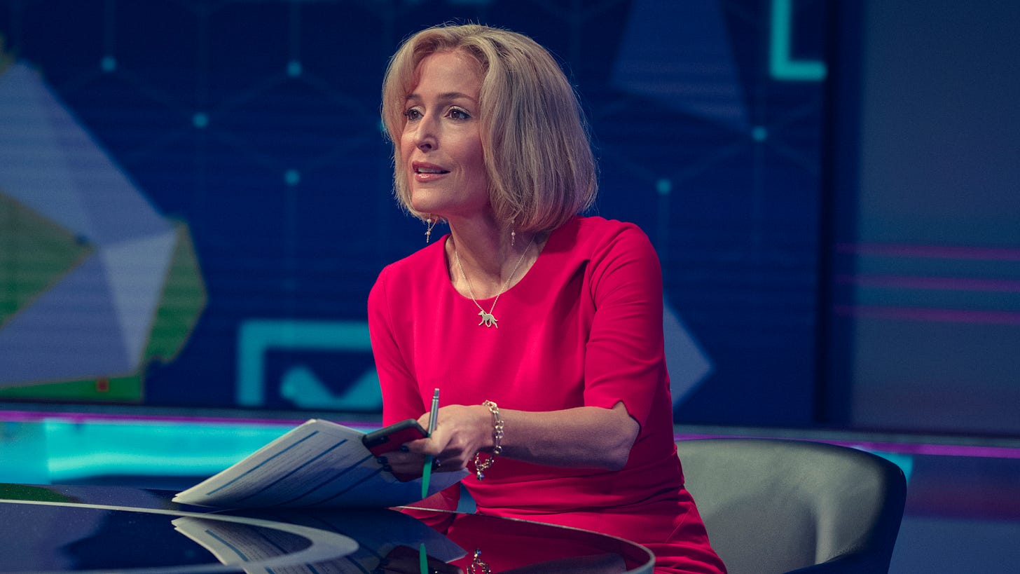 Gillian Anderson as Emily Maitlis in Scoop