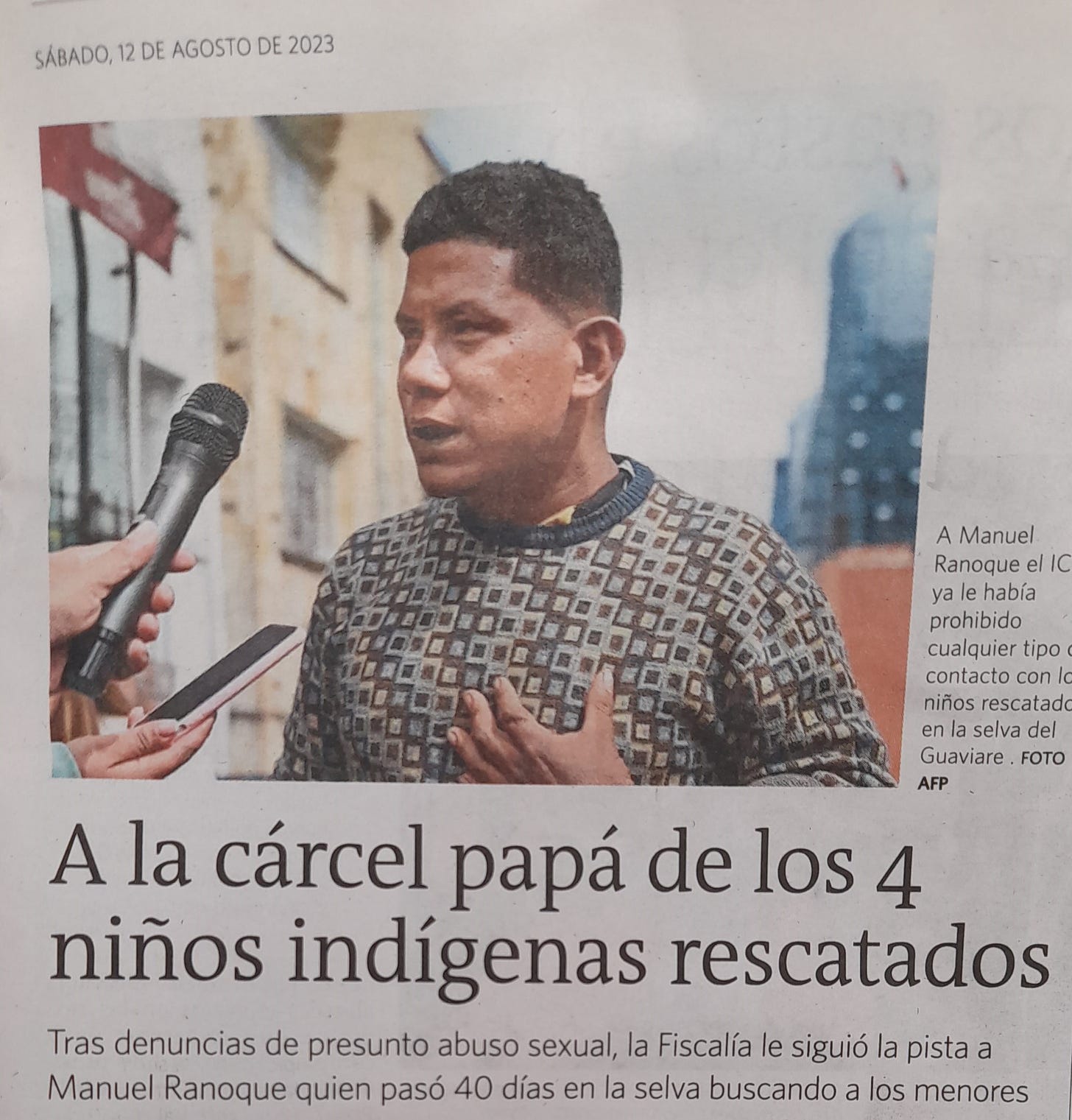 El Colombiano article on the man arrested for sexual assault, as discussed later in this piece.