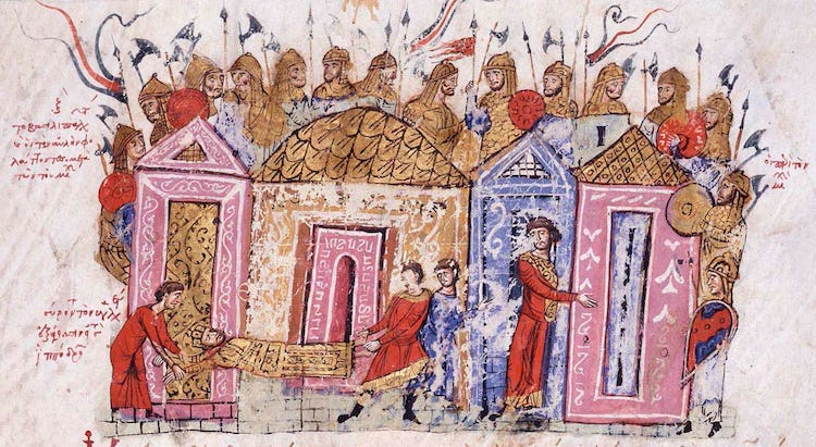 Varangian Guardsmen, an illumination from the Skylitzis Chronicle