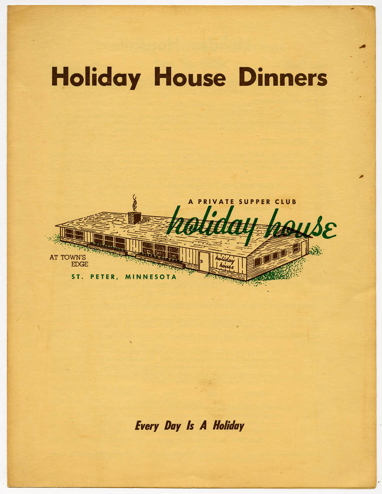 Holiday House Dinners, menu