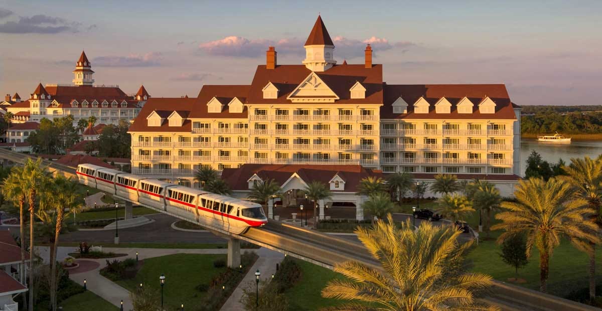 disneys grand floridian resort at sunset
