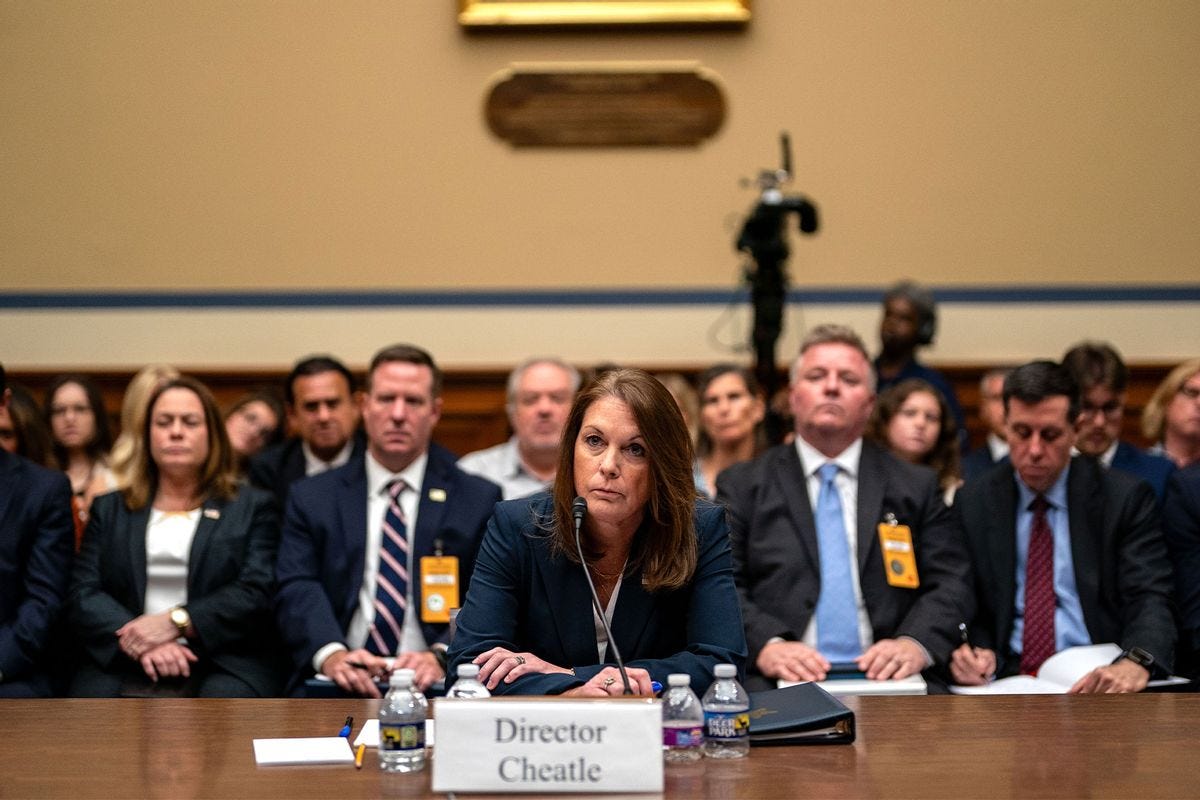 United States Secret Service Director Kimberly Cheatle testifies before the House Oversight and Accountability Committee during a hearing at the Rayburn House Office Building on July 22, 2024 in Washington, DC. (Kent Nishimura/Getty Images)