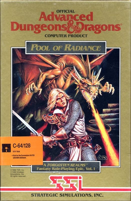 Pool of Radiance (1988) Commodore 64 box cover art - MobyGames