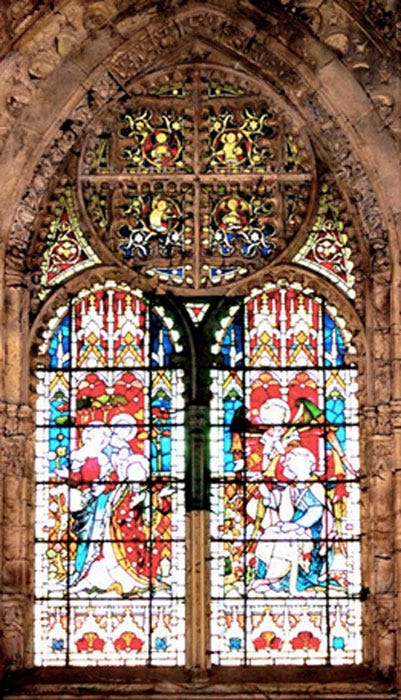 Rosslyn Chapel’s Victorian east window is a geometric puzzle encoding information about the building’s architecture. (Image: Ashley Cowie) Rosslyn Chapel’s Victorian east window is a geometric puzzle encoding information about the building’s architecture. (Image: Ashley Cowie)