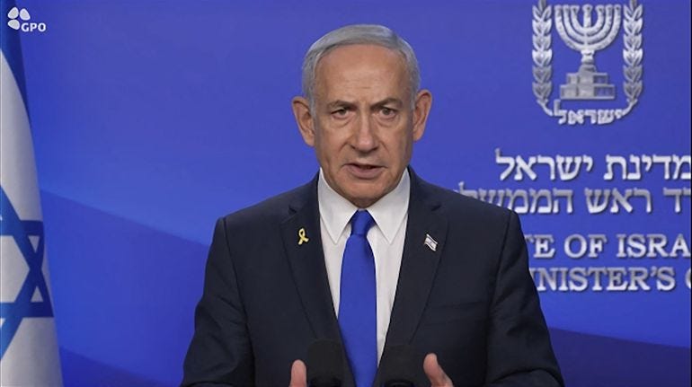This image grab from a video released by the Israeli Government Press Office (GPO) shows Israel's Prime Minister Benjamin Netanyahu announcing the launch of a targeted military operation against Iran in a video statement on June 13, 2025. Netanyahu said the country's strikes against Iran would "continue for as many days as it takes" after Israel announced it had carried out strikes on Iran. (Photo by GPO / AFP) / Israel OUT / ISRAEL OUT / ISRAEL OUT / RESTRICTED TO EDITORIAL USE - MANDATORY CREDIT "AFP PHOTO / HANDOUT / GPO" - NO MARKETING NO ADVERTISING CAMPAIGNS - DISTRIBUTED AS A SERVICE TO CLIENTS This image grab from a video released by the Israeli Government Press Office (GPO) shows Israel's Prime Minister Benjamin Netanyahu announcing the launch of a targeted military operation against Iran in a video statement on June 13, 2025. Netanyahu said the country's strikes against Iran would "continue for as many days as it takes" after Israel announced it had carried out strikes on Iran. (Photo by GPO / AFP) / Israel OUT / ISRAEL OUT / ISRAEL OUT / RESTRICTED TO EDITORIAL USE - MANDATORY CREDIT "AFP PHOTO / HANDOUT / GPO" - NO MARKETING NO ADVERTISING CAMPAIGNS - DISTRIBUTED AS A SERVICE TO CLIENTS