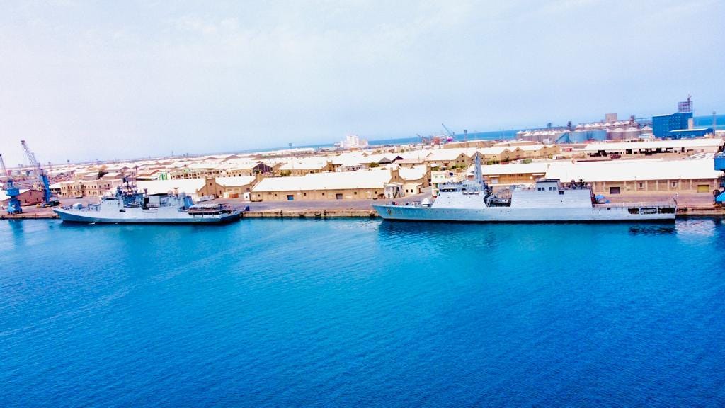 INS Tarkash and INSSumedha berthed alongside in Port Sudan. Sumedha is back after safely evacuating the first batch of 278 Indians to Jeddah. INS Tarkash is now on transit to Jeddah with 326 Indian.
