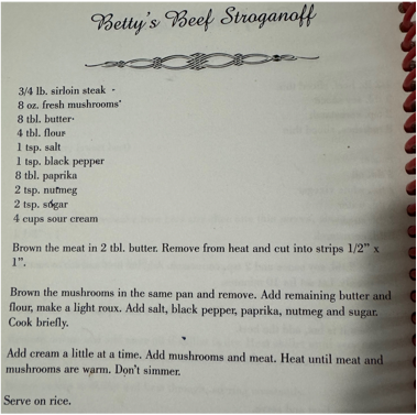 A recipe on a spiral bound notebook

Description automatically generated