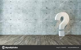 Concrete questions marks in the empty room Stock Photo by ©sseven 163484052