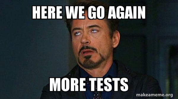 here we go again more tests - Tony Stark Eye Roll Meme Generator