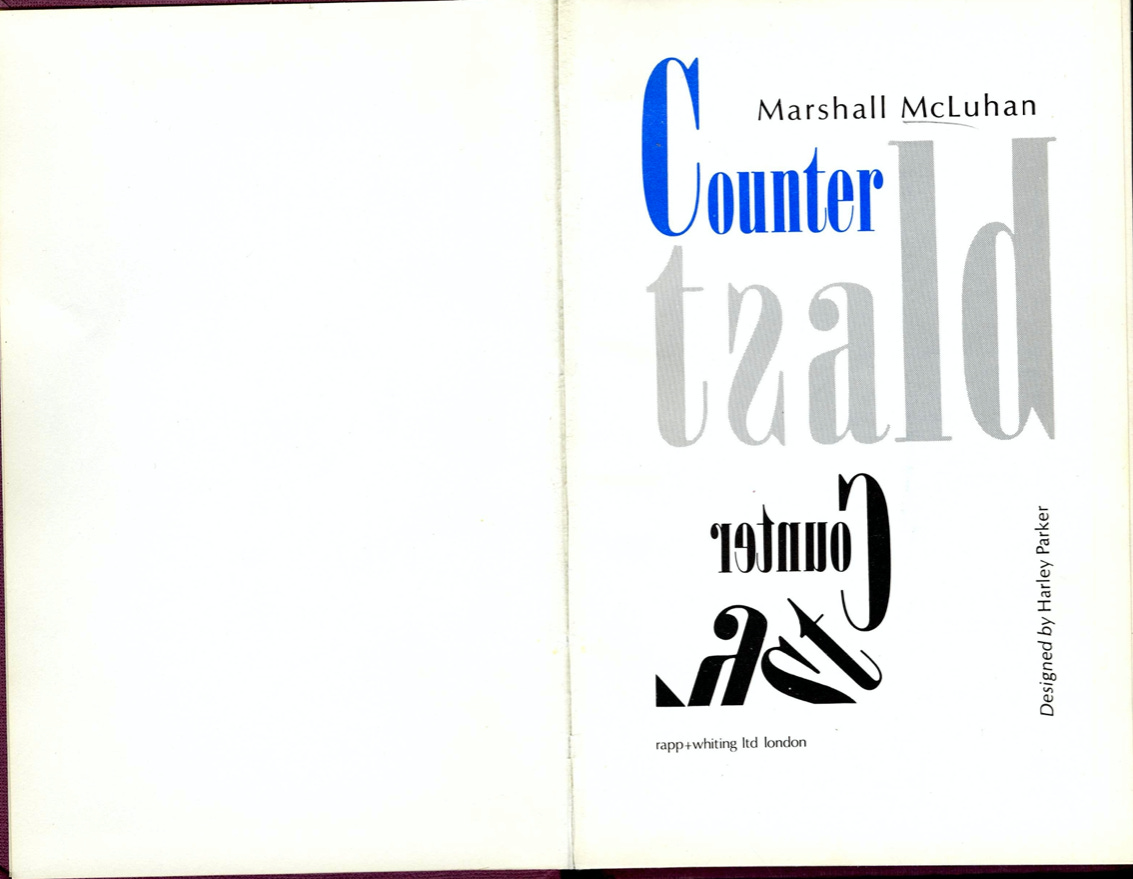 Inlay of the book "Counterblast" by Marshall McLuhan.