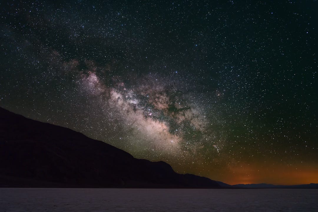 Night sky with stars at Death Valley California