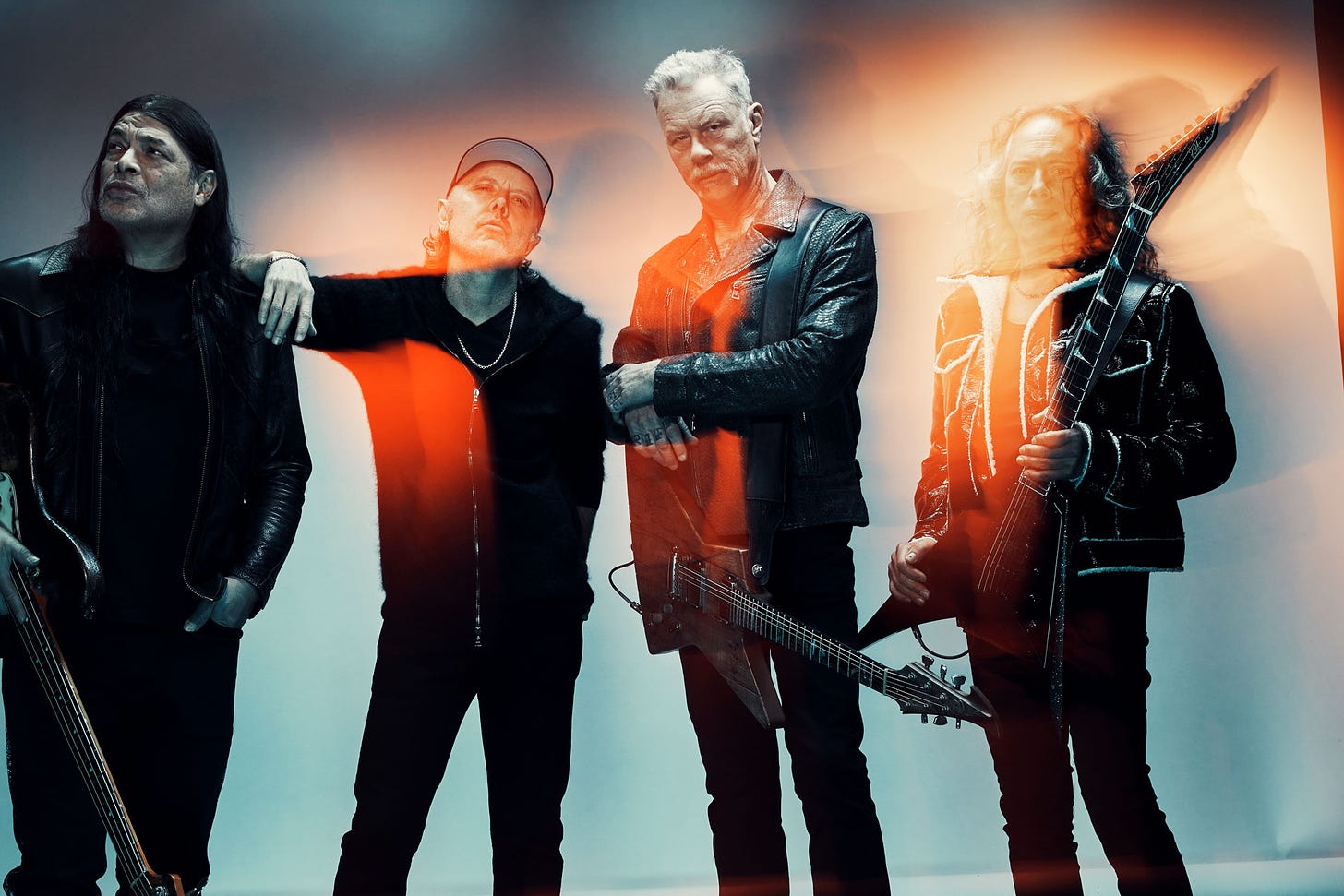 Foto con los cuatro integrantes de Metallica