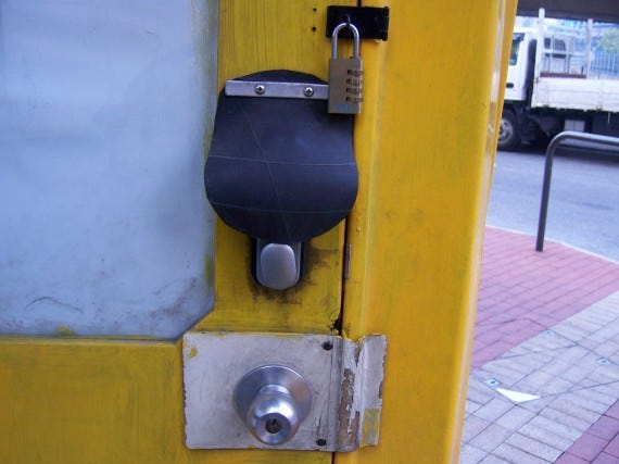 Locks on a door