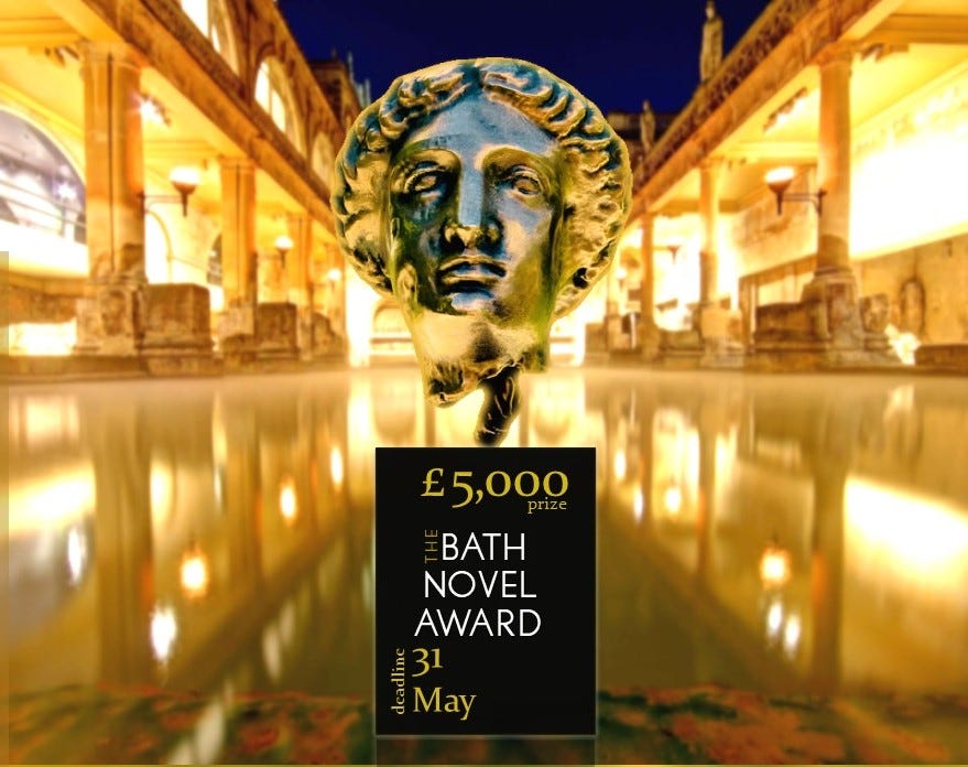 The Bath Novel Award Minerva trophy at the Roman Baths