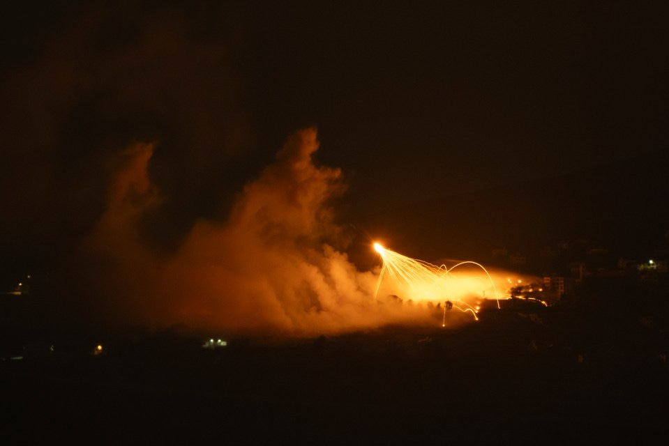 Israeli shelling hit an area in southern Lebanon as seen from northern Israel