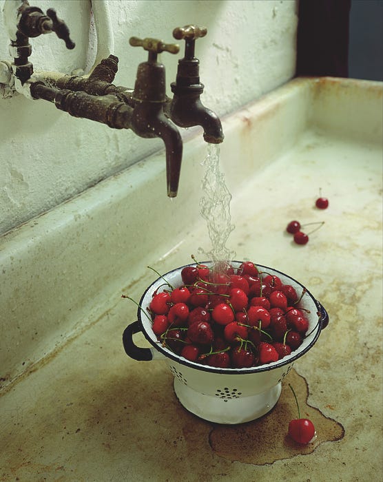 Washing Cherries, 1988 Beach Towel