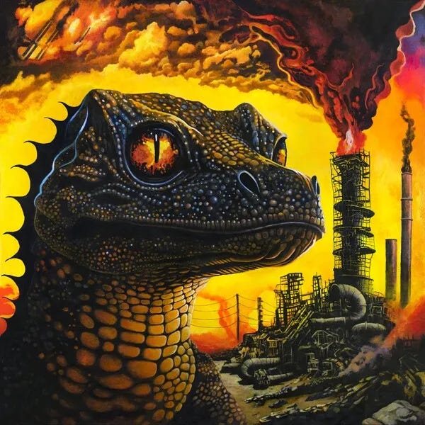 Cover art for PetroDragonic Apocalypse;  or,  Dawn of Eternal Night:  An Annihilation of Planet Earth and the Beginning of Merciless Damnation by King Gizzard and The Lizard Wizard