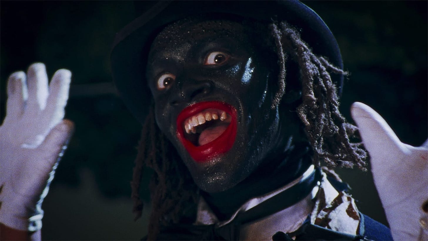 A still of Savion Glover as Manray (alias Mantan) wearing blackface in Spike Lee's Bamboozled