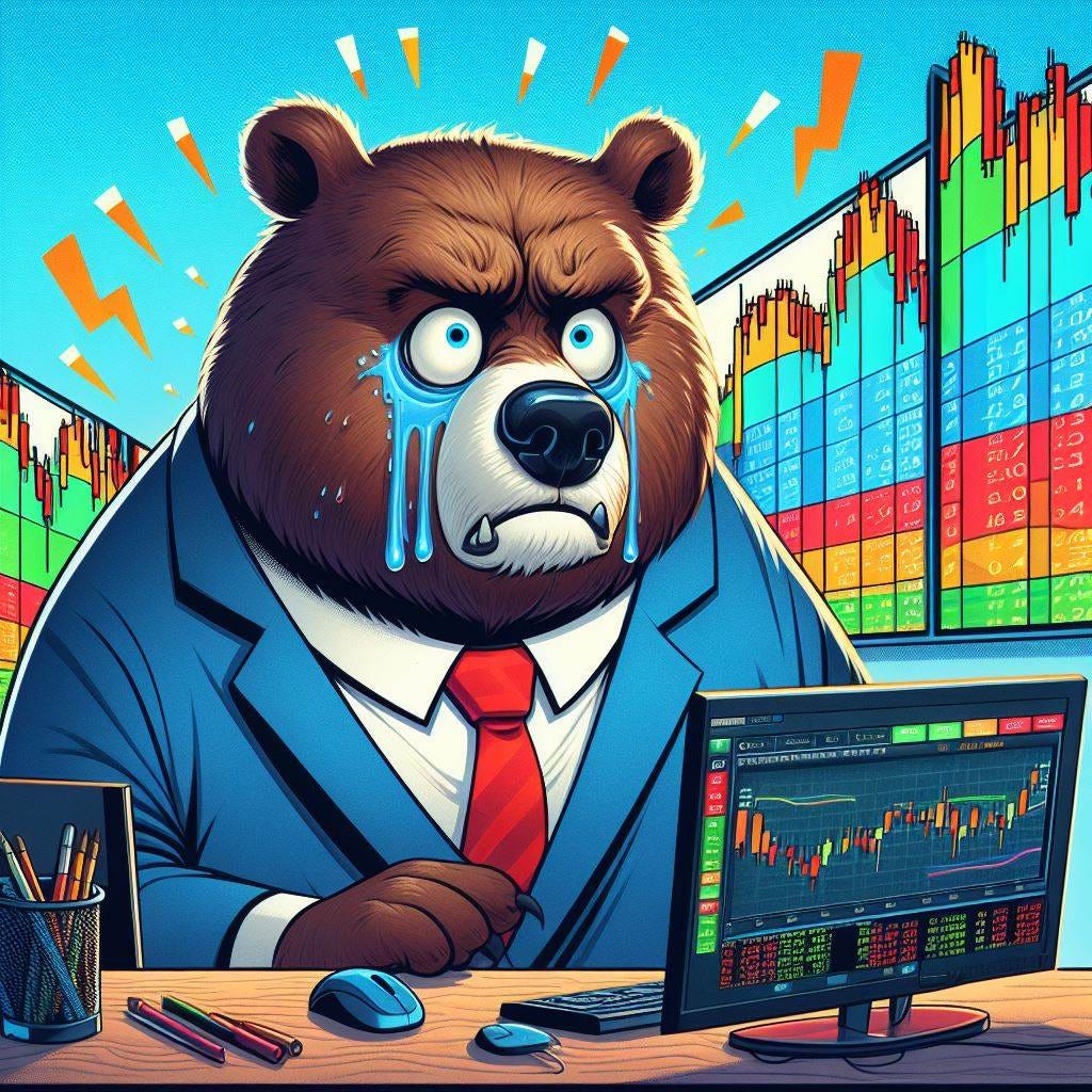 Bears are unhappy stocks cartoon