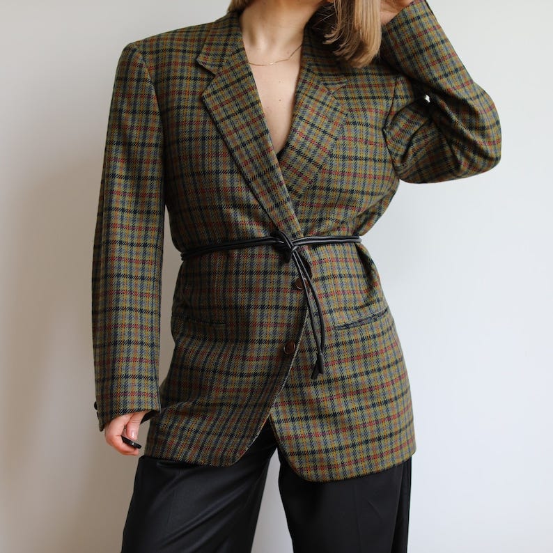 Vintage Yves Saint Laurent wool / cashmere blazer. Originally mens size S. 90s era. image 1