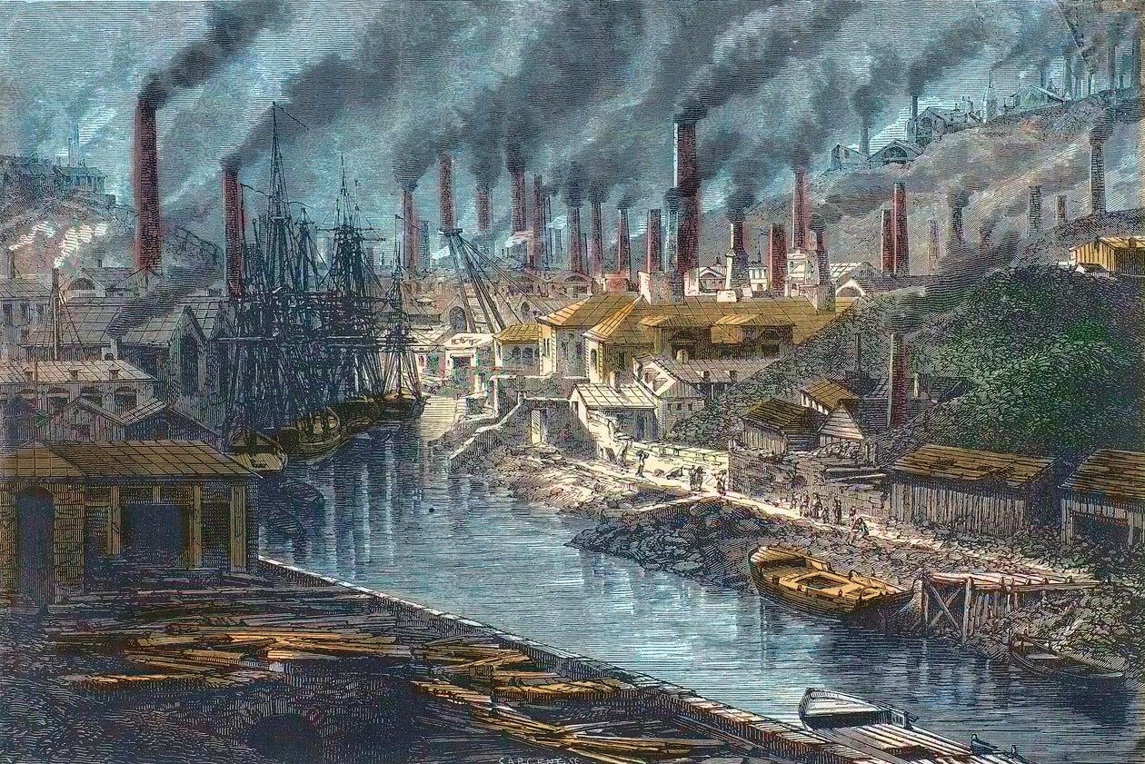 Industrial Revolution: Overview of Mr. Vivian's Copper Plant in Swansea,  Wales