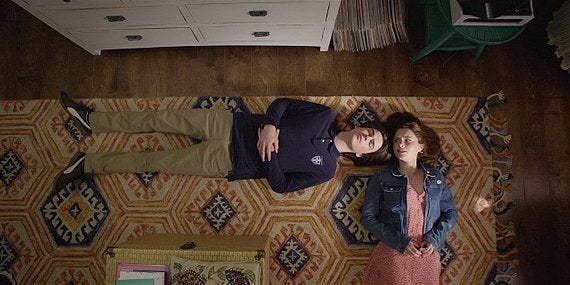 Walker Augie and Stella laying on floor talking about dead mother.