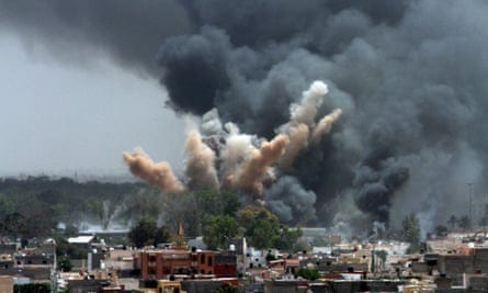 Nato air strike in Tripoli, Libya, 7 June 2011.