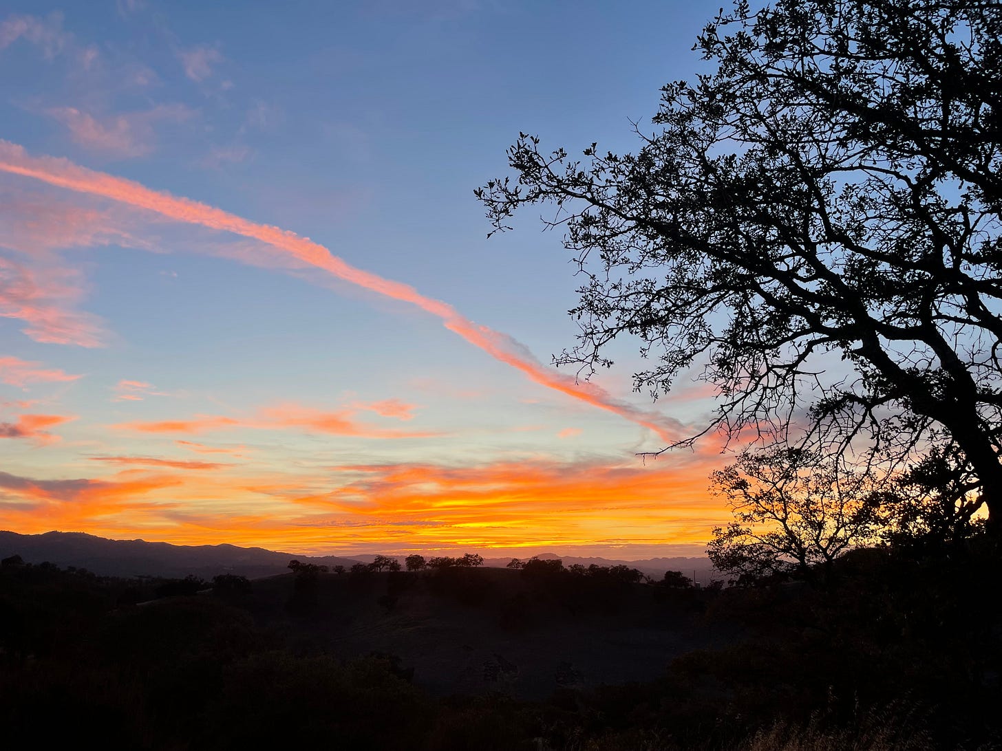 picture of sunset and blue sky