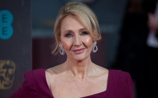 False allegation stems from JK Rowling challenging claims transgender people were a priority target of the Nazis - JOHN PHILLIPS/GETTY IMAGES